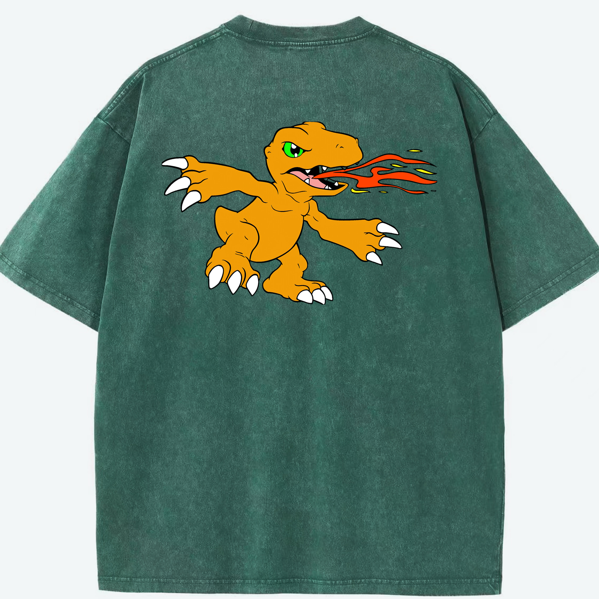 （画像用） Digimon デジタルモンスター/デジモン 綿100% ヴィンテージ風 半袖Tシャツ（背面プリント）